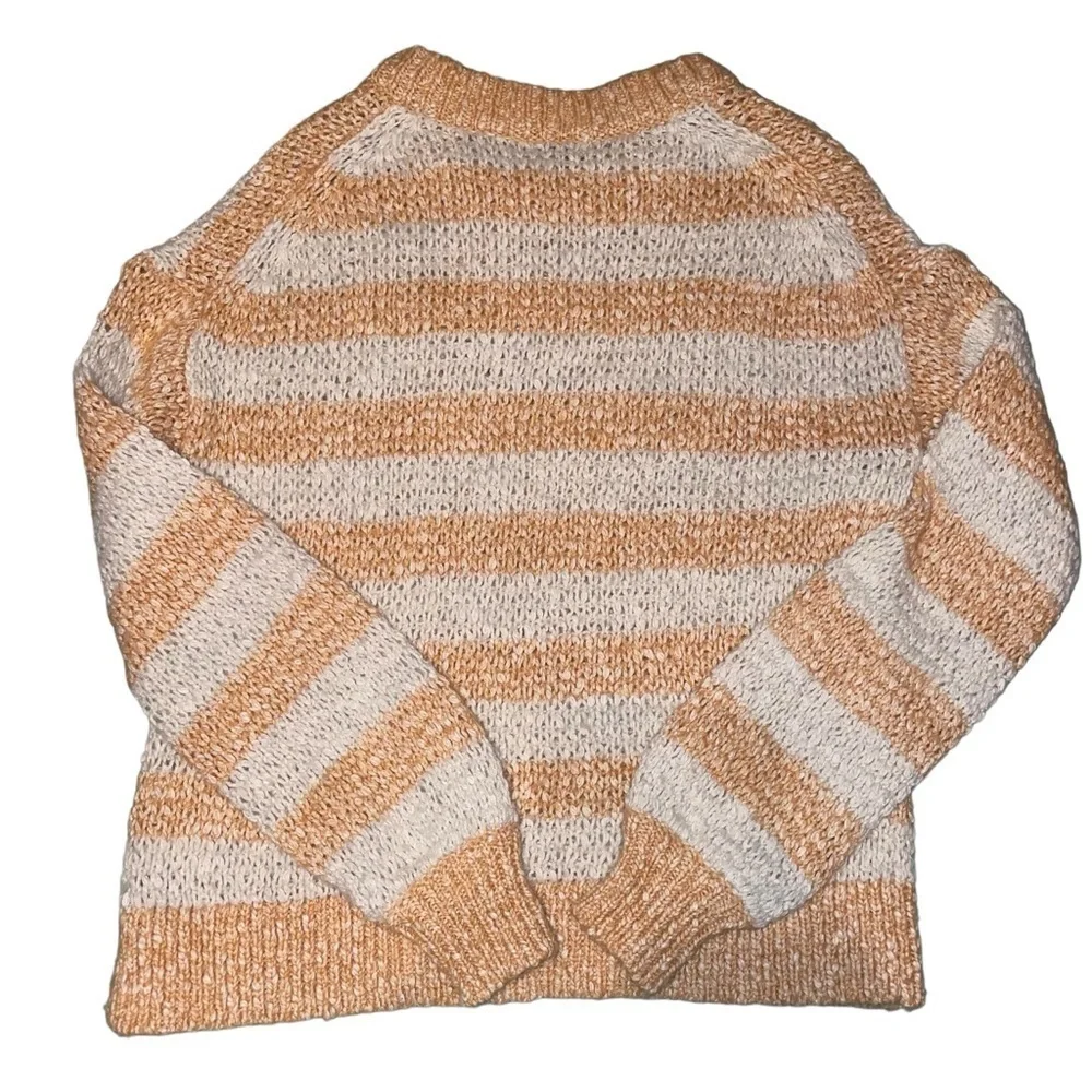 MADEWELL Baez Pullover Sweater in Stripe Marbled Caramel Size Extra Small - Picture 14 of 16